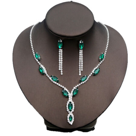 Colorful Marquise Teardrop Necklace & Bridal Set Necklace
