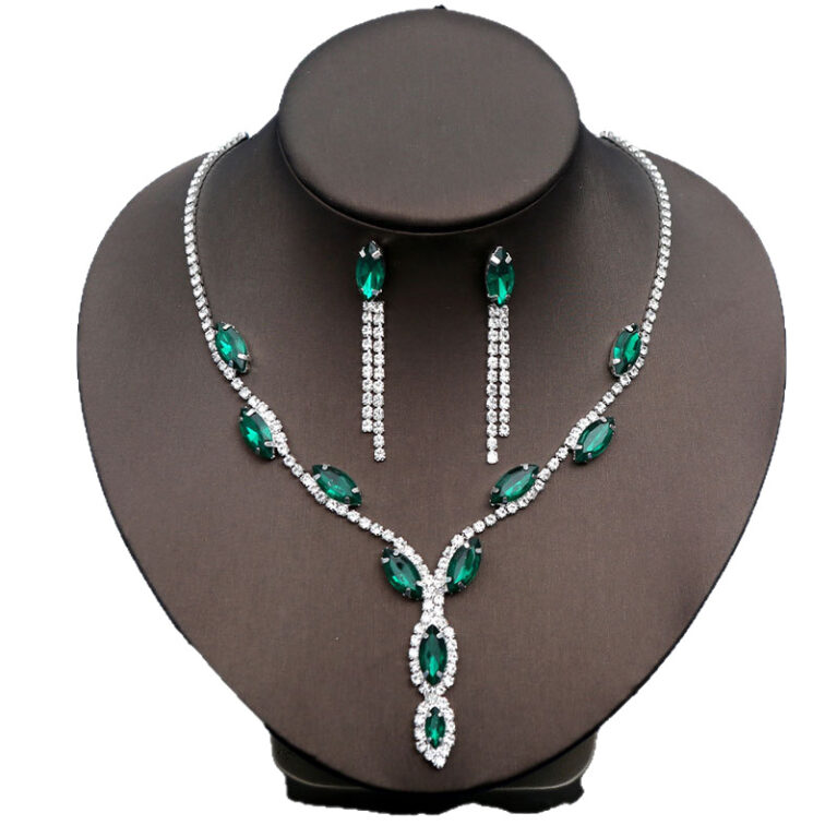 Colorful Marquise Teardrop Necklace & Bridal Set Necklace