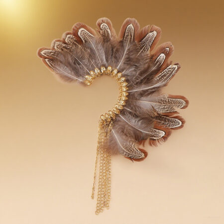Boho Feather Ear Cuff No Piercing long and exaggerated