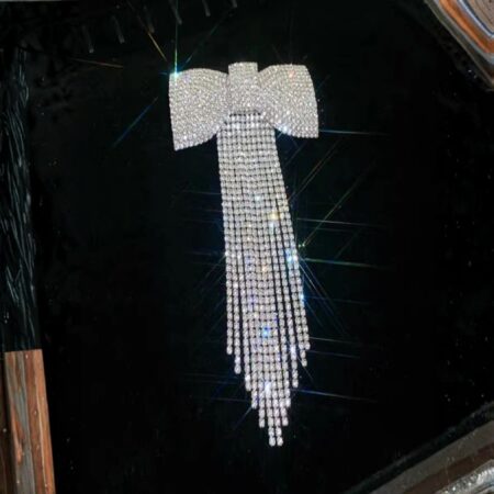 High-End Tassel Rhinestone Bow Hair Clip | Claw Chain Style | China Manufacturer