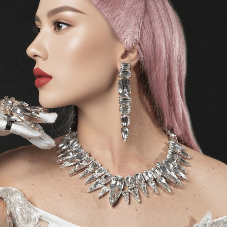 Luxury Teardrop Jewelry Set for Women – European Style Long Statement Earrings & Matching Necklace