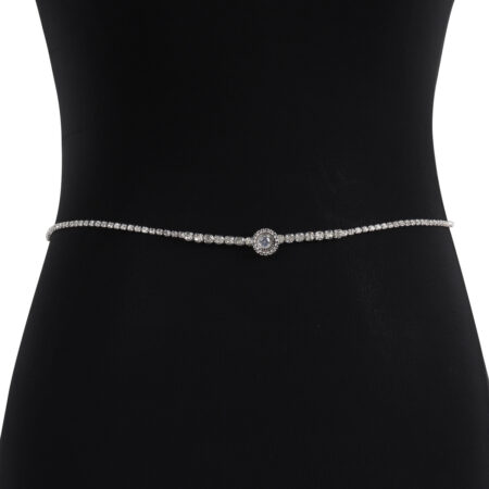 Simple Rhinestone Waist Chain – Elegant Fashion Body Jewelry