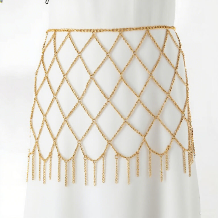 Metal Hollow Waist Chain Skirt Sexy Nightclub Body Jewelry