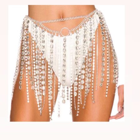 Rhinestone Fringe Body Chain Set – Sexy Waist Chain for Dance & Party