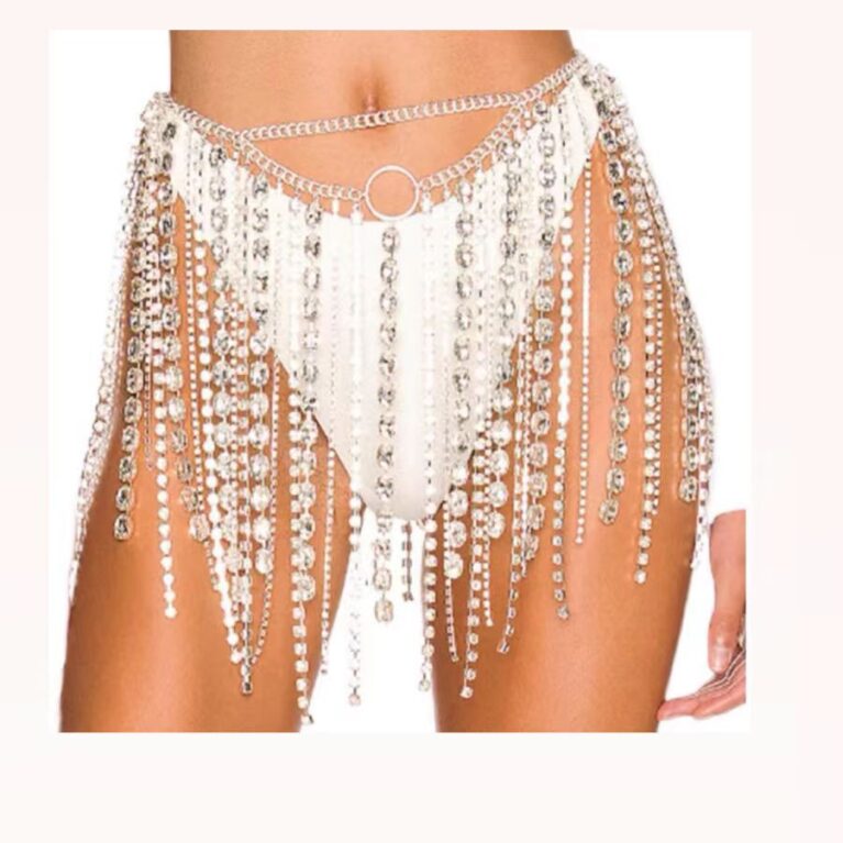 Rhinestone Fringe Body Chain Set – Sexy Waist Chain for Dance & Party