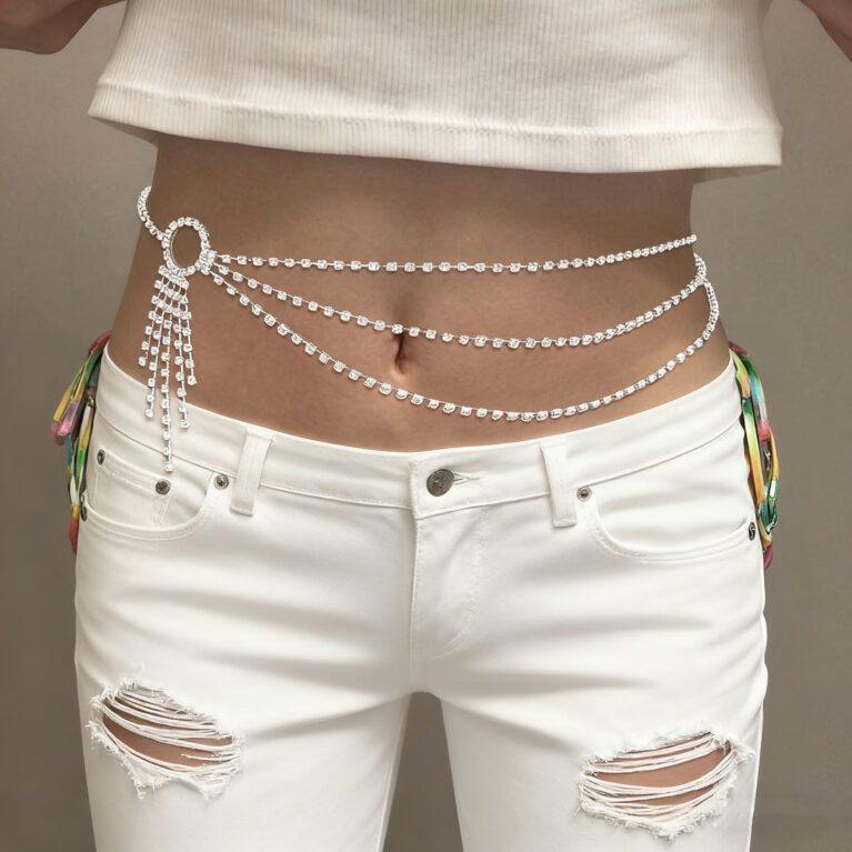 Multi-Layer Rhinestone Waist Chain – Sexy Beach Body Jewelry